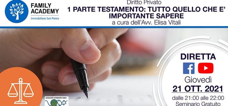 1 PARTE TESTAMENTO: TUTTO QUELLO CHE E’ IMPORTANTE SAPERE