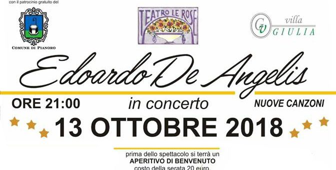 Edoardo De Angelis in Concerto – sabato 13 ottobre 2018
