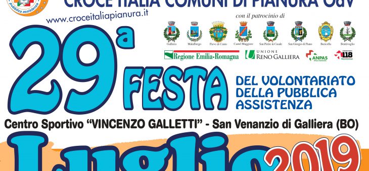 29° FESTA DEL VOLONTARIATO DELLA PUBBLICA ASSISTENZA – 26/27/28/29 LUGLIO 2019