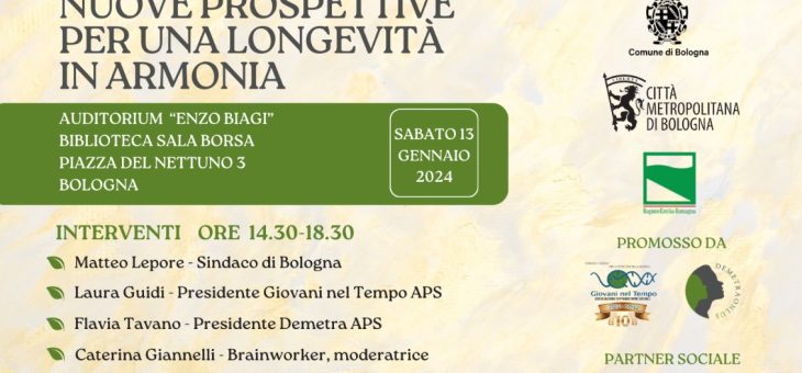 Video Evento 13 gennaio 2024 | NUOVE PROSPETTIVE PER UNA LONGEVITA’ IN ARMONIA Video Evento