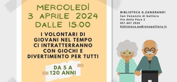 Giochi e Divertimento in Biblioteca a Galliera