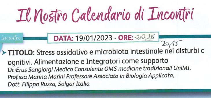 Stress Ossidativo e microbiota intestinale nei disturbi cognitivi.