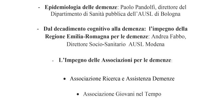 Seminario: LONGEVITA’ E DEMENZE PROBLEMI E PROSPETTIVE