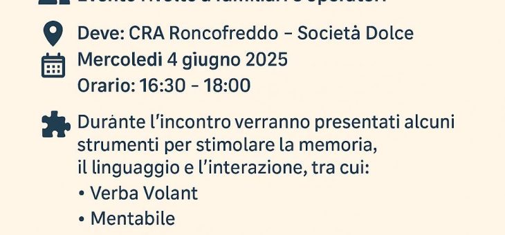 Giochi per la mente memoria in movimento – CRA Roncofreddo