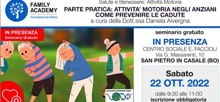 PARTE PRATICA – ATTIVITA’ MOTORIA NEGLI ANZIANI: COME PREVENIRE LE CADUTE