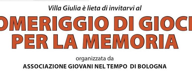 POMERIGGIO DI GIOCHI PER LA MEMORIA – 16 NOVEMBRE 2019