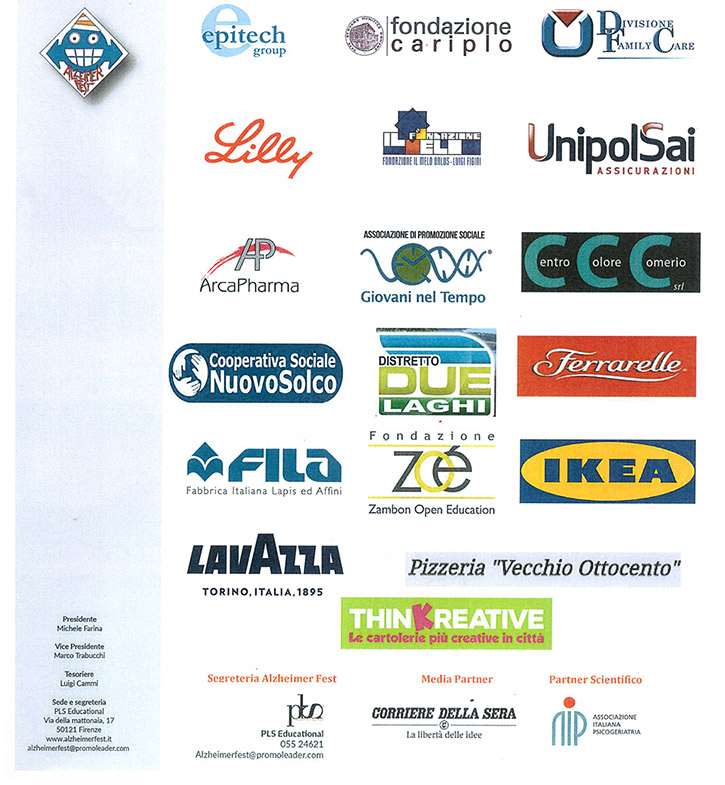Partner per Alzheimer Fest 1 - 2 - 3 settembre